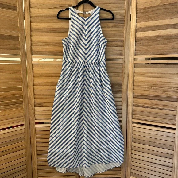 Tuckernuck Blue White Striped Portofino Midi Dress size 6